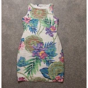 Lined Summer Sundress Sleeveless floral textured Design Size S Jennifer Lopez